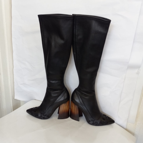 Eugenia Kim 'Jess' Embroidered Pointy Toe Bootie tall boots sz 38 Rare sold out - Picture 12 of 16